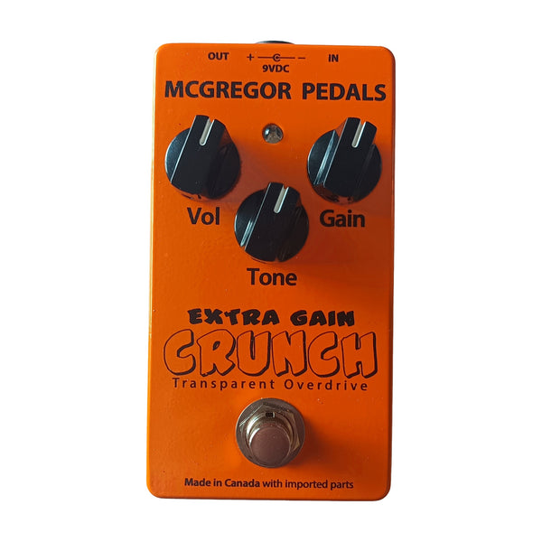 McGregor Pedals Extra Gain Crunch Transparent Overdrive guitar pedal, orange powder-coated enclosure